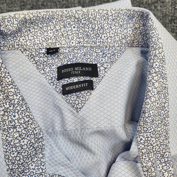 ROSSO MILANO Italy Modern Fit Button Up Shirt FLIP CUFF Men's Size 16.5 - Picture 5 of 5